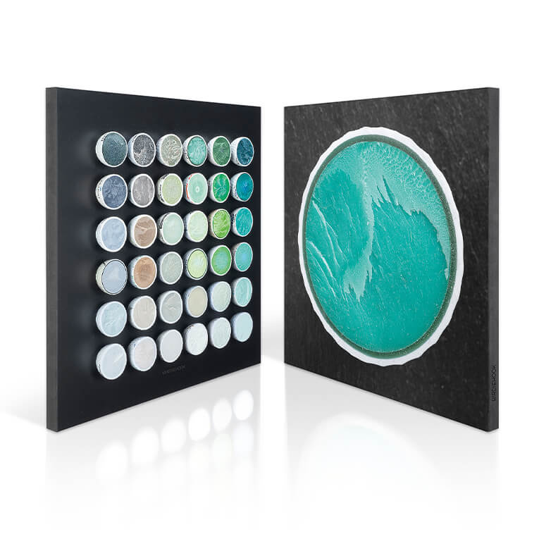 Das 3D-Birdiehook Ball-ade in G-Dur in harmonischem Zusammenspiel mit dem Fineartprint eines GO2-Balls.