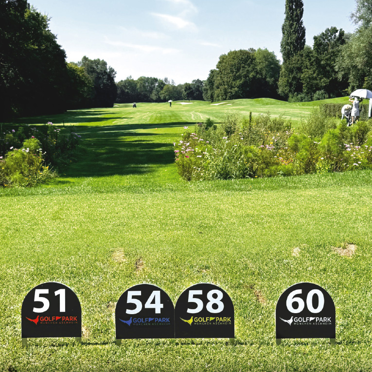 Für alle Golfer gibt es jetzt die Möglichkeit einer realistischen Einschätzung mit den neuen Weiten-Markierungen.