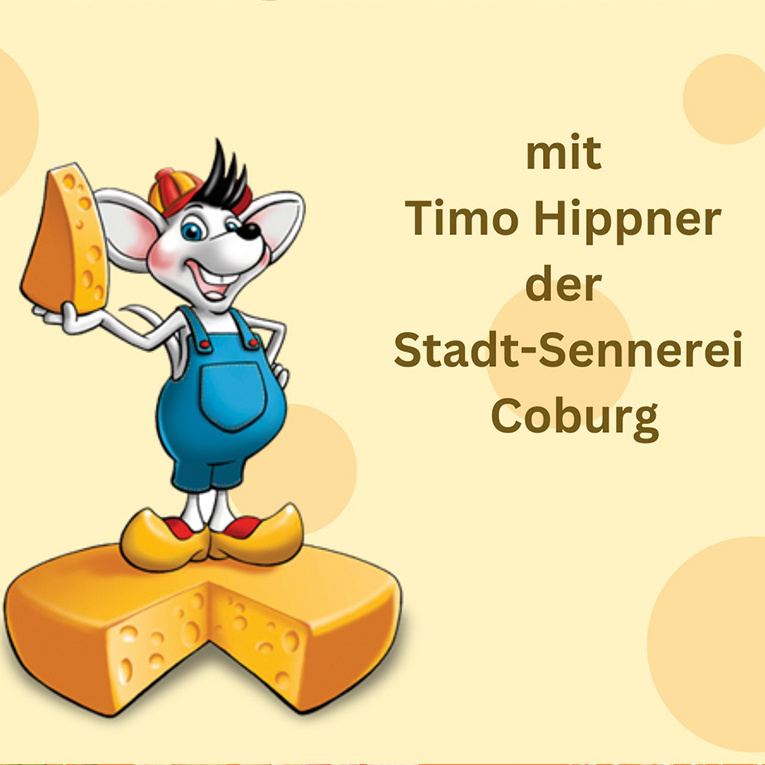 Timo Hippner der Stadt-Sennerei Coburg leitet durch den Abend