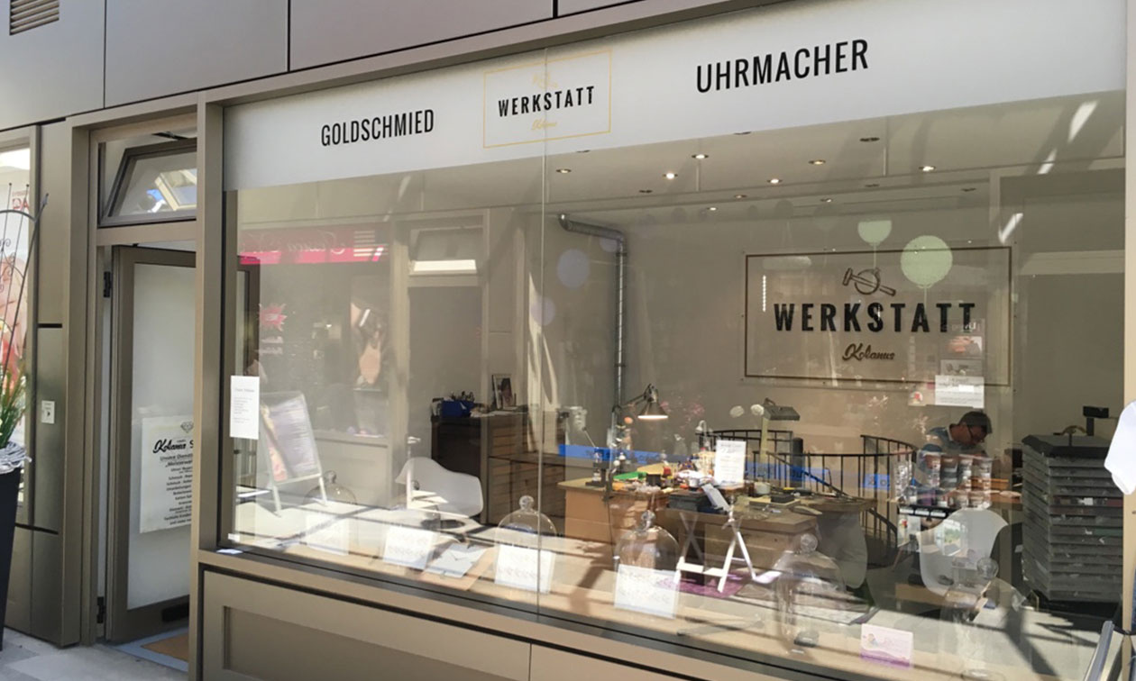 Die Werkstatt in der Eysserhauspassage in Bayreuth