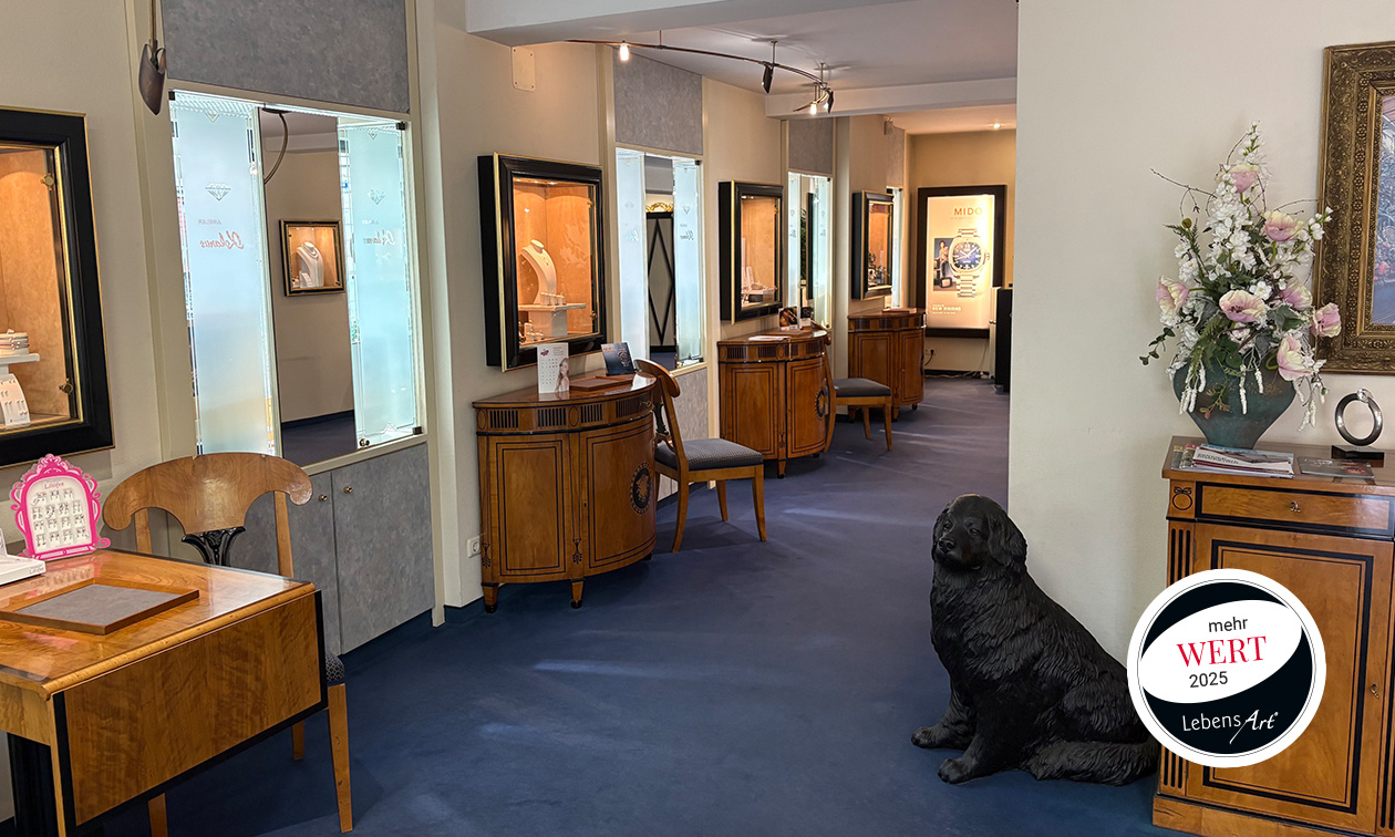 In den edlen Räumen bei Juwelier Kolanus werden Sie in Sachen Schmuck bestens beraten