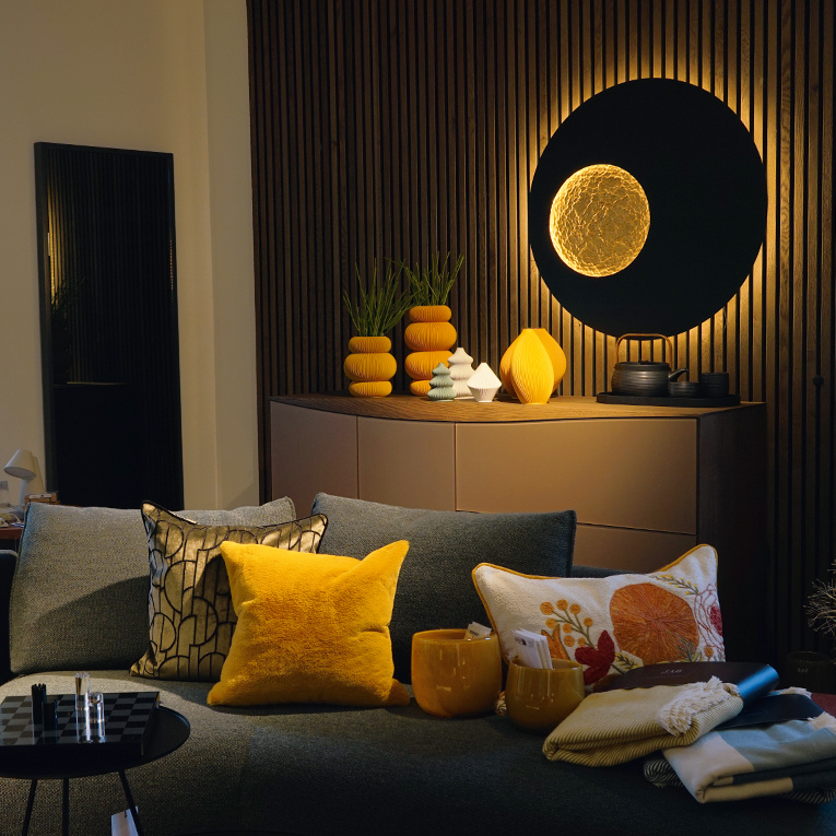 Stimmungsvolle Raumgestaltungen sorgen für Inspiration.