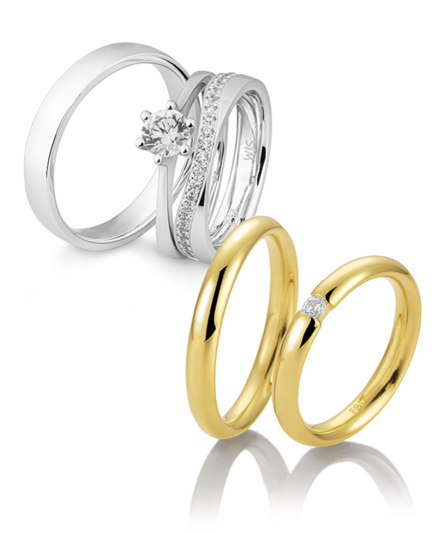 Klassisch schlicht in Gold und einem Stein oder kombiniert mit Beisteckringen: echter Stil ist zeitlos