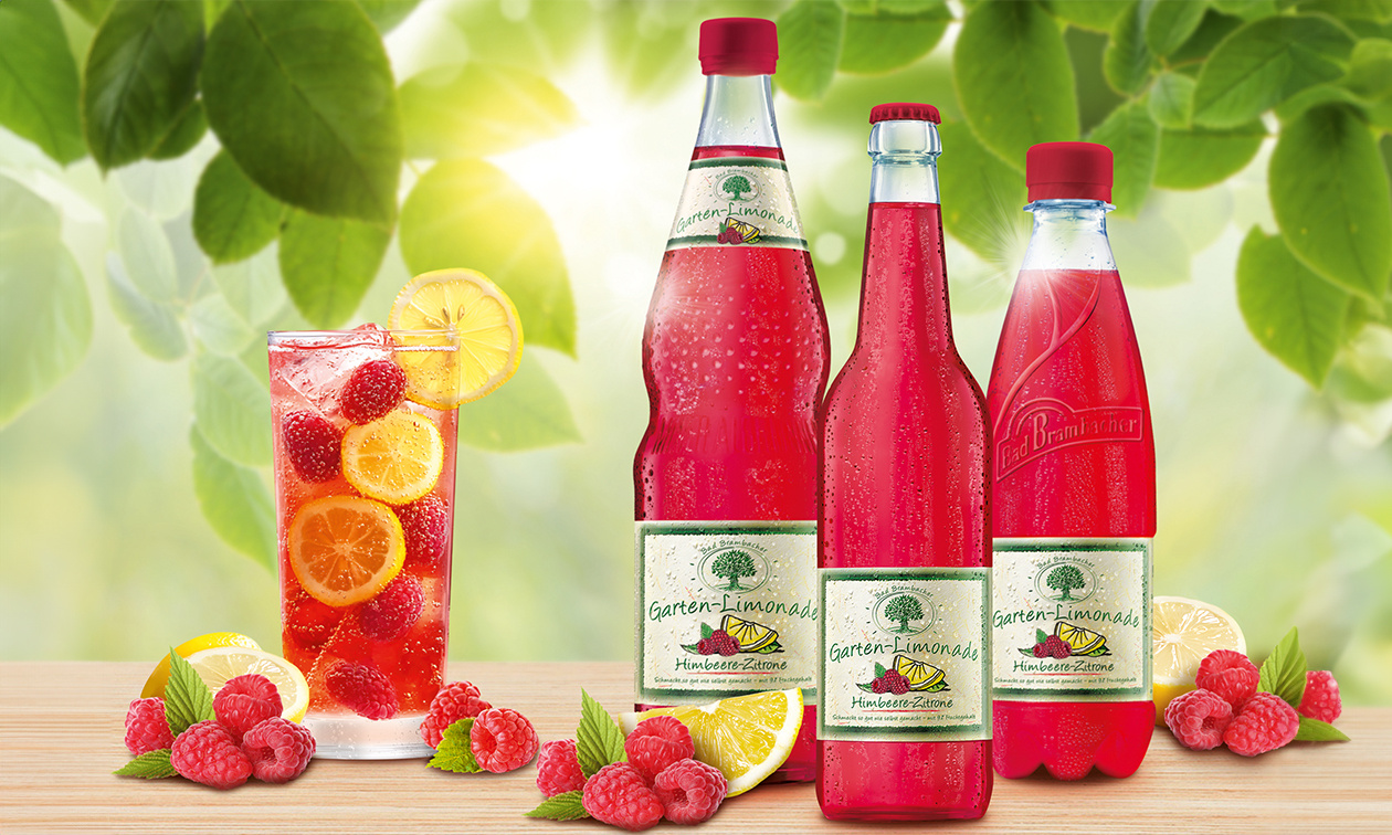 Die neue Garten-Limonade Himbeere-Zitrone