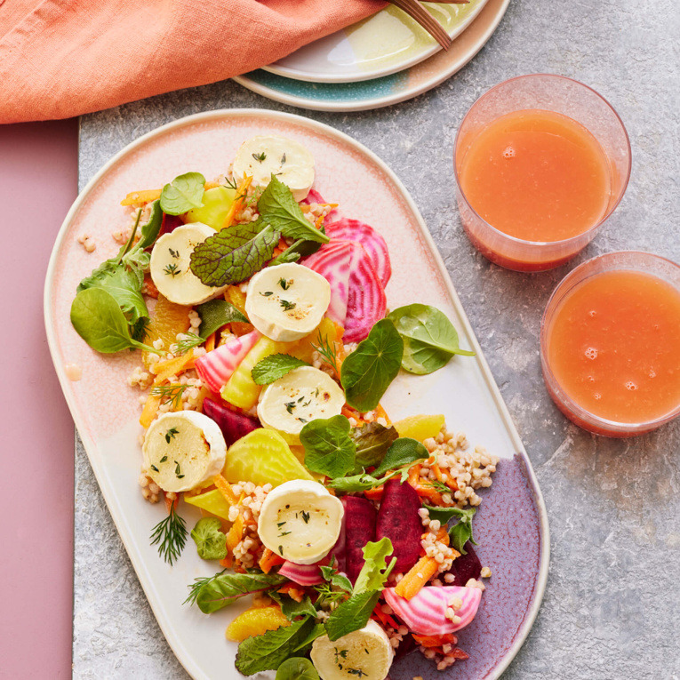 Buchweizensalat mit Bunter Bete und Grapefruit-Dressing