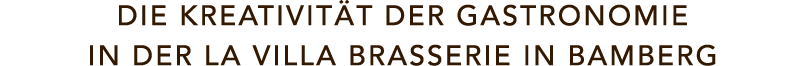 DIE KREATIVIT T DER GASTRONOMIE IN DER LA VILLA BRASSERIE IN BAMBERG