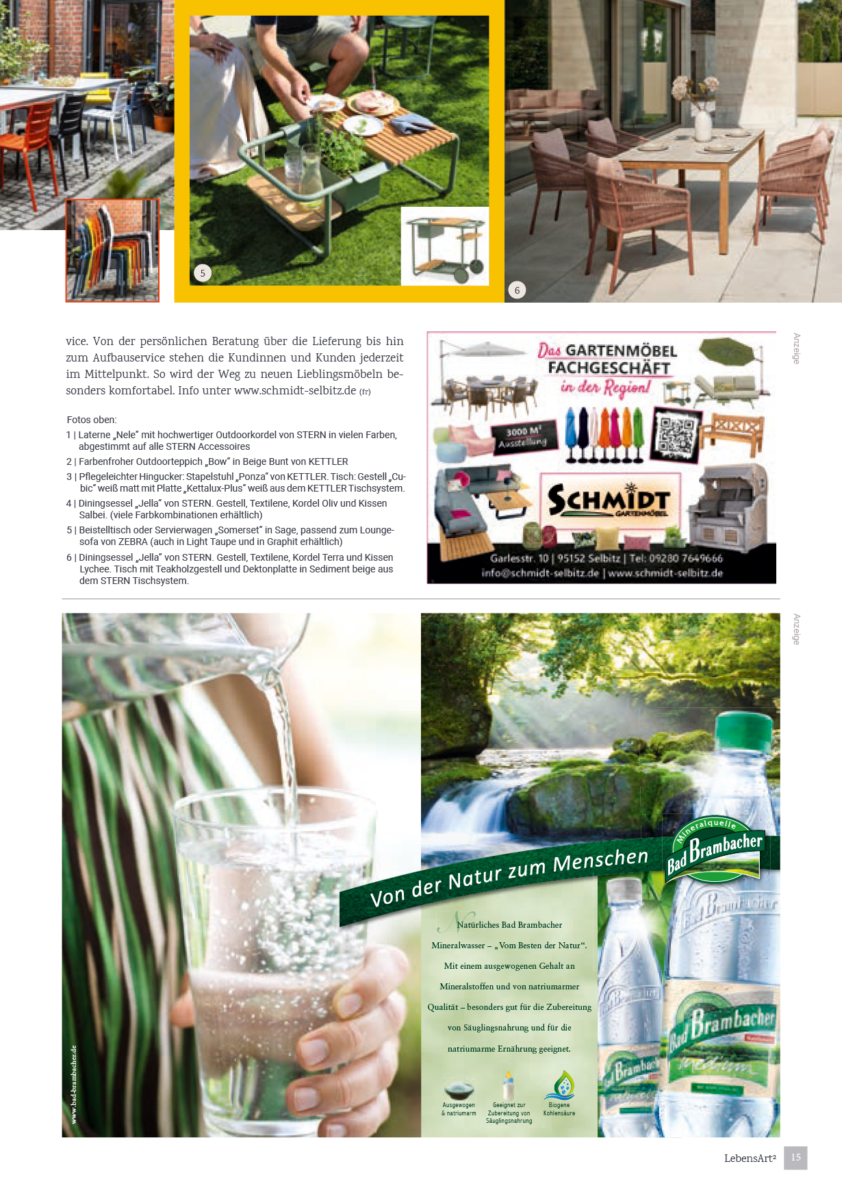 Wohnen | Wellfit | Freizeit | Regional | Styles | Technik | Werte www.lebensartmagazin.de