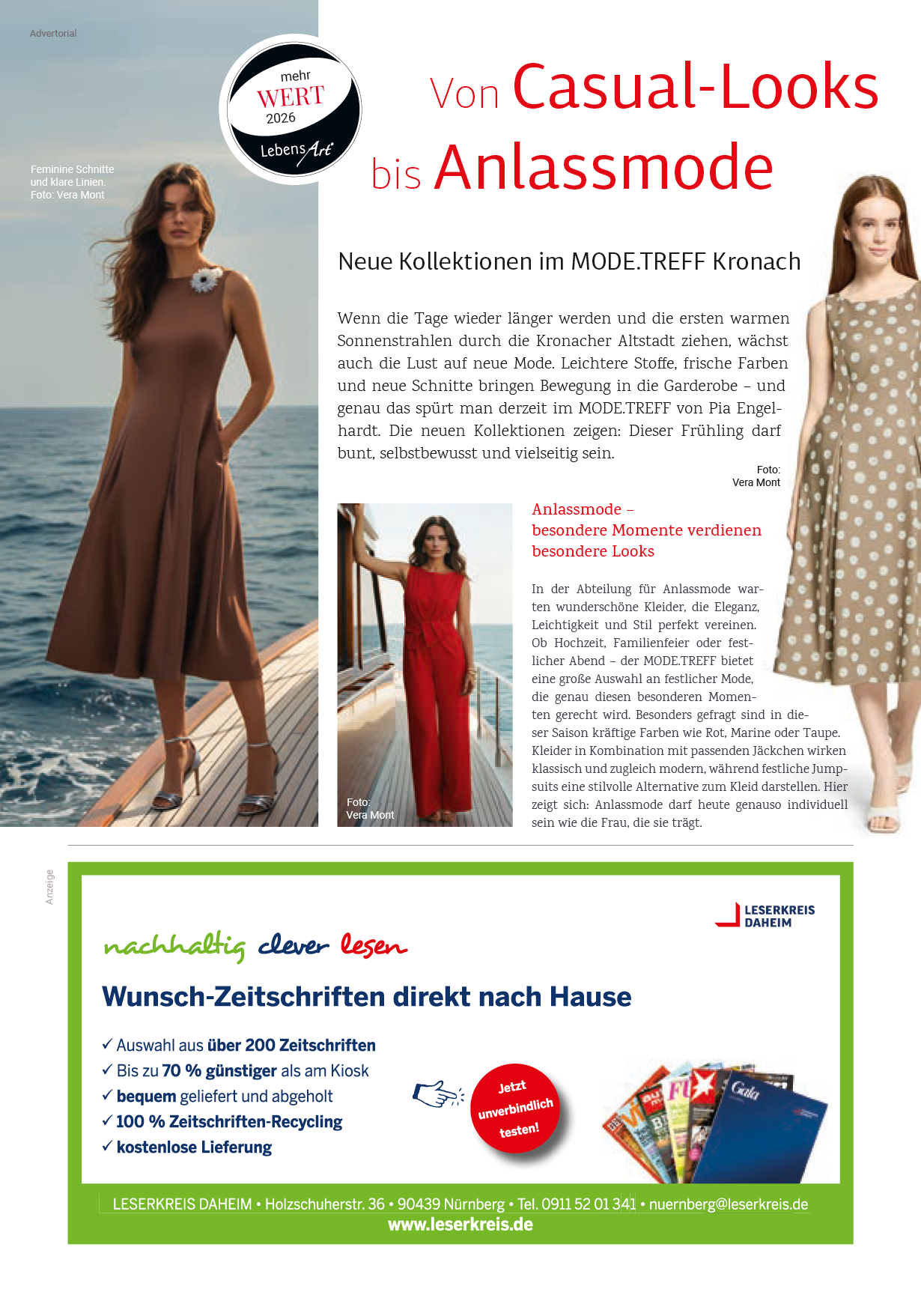 Wohnen | Wellfit | Freizeit | Regional | Styles | Technik | Werte www.lebensartmagazin.de