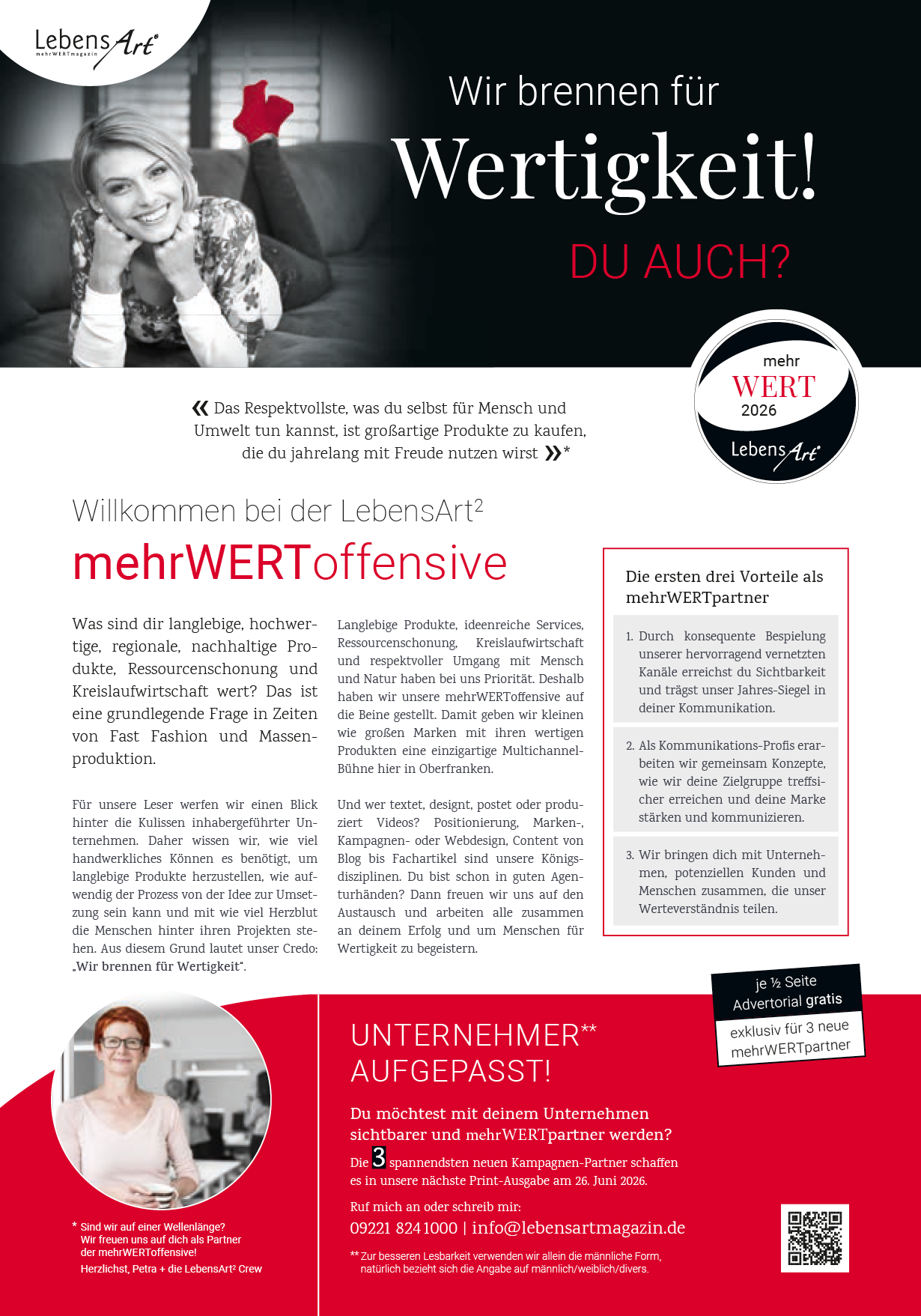 Wohnen | Wellfit | Freizeit | Regional | Styles | Technik | Werte www.lebensartmagazin.de